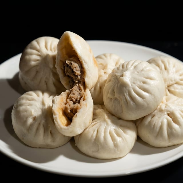 Traditional Pork Buns Steamed / 传统猪肉包子.
