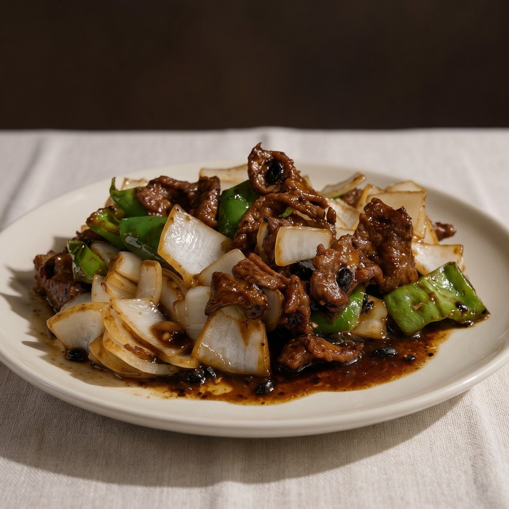 Stir-Fried Beef in Black Bean Sauce / 豆豉牛肉.