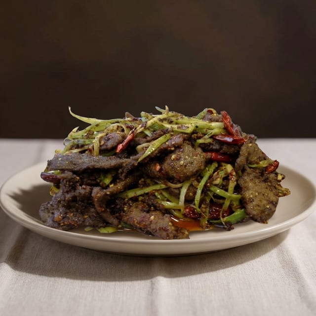 Spicy Beef with Celery / 芹菜辣牛肉.