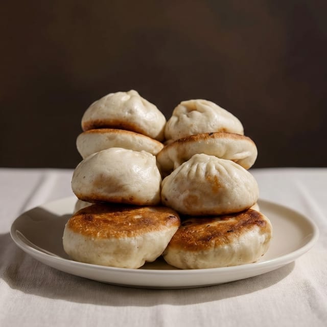 Traditional Pork Pan Fried / 传统猪肉生煎包.
