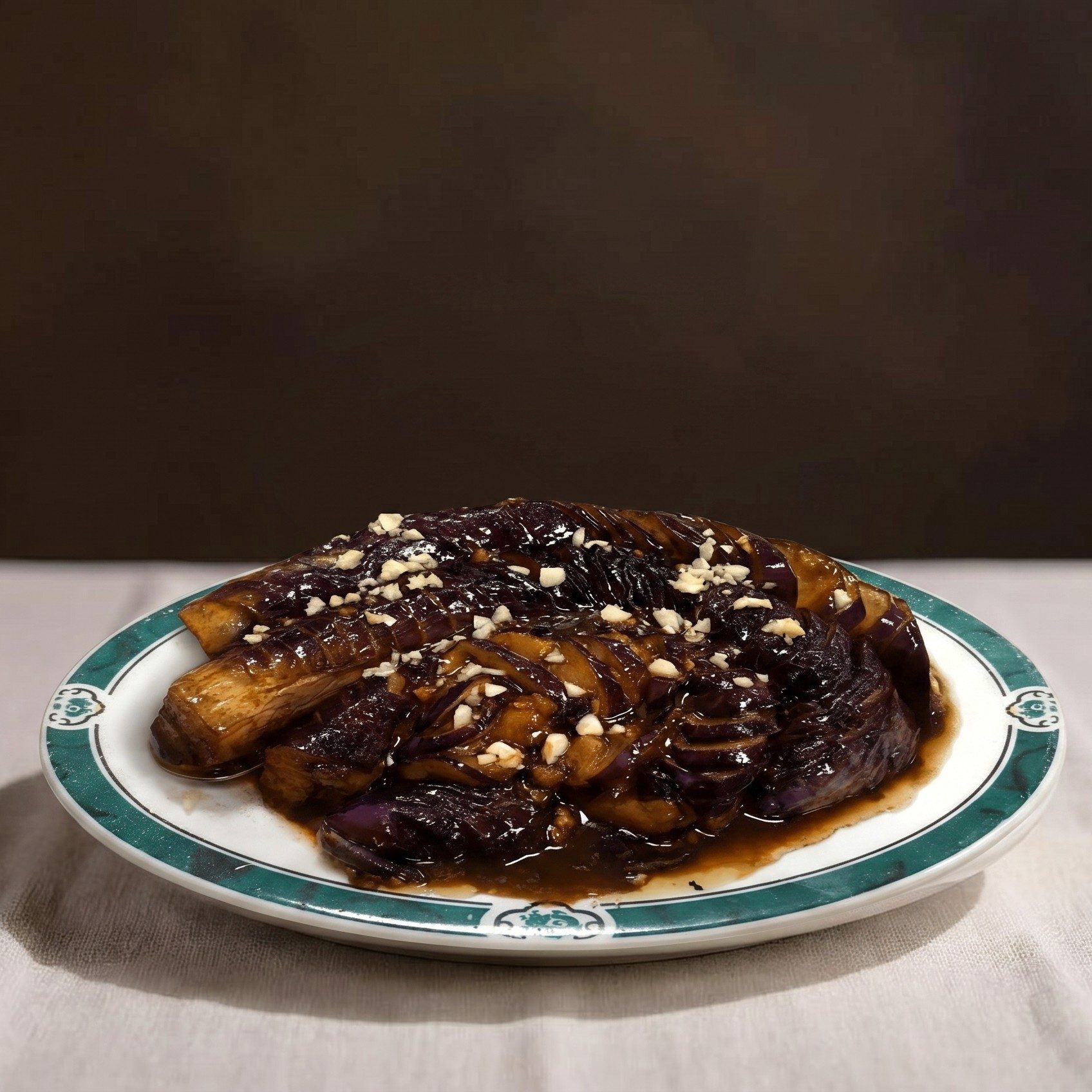 Northern Style Eggplant with Fresh Garlic on Top in Brown Sauce / 蒜泥茄子.