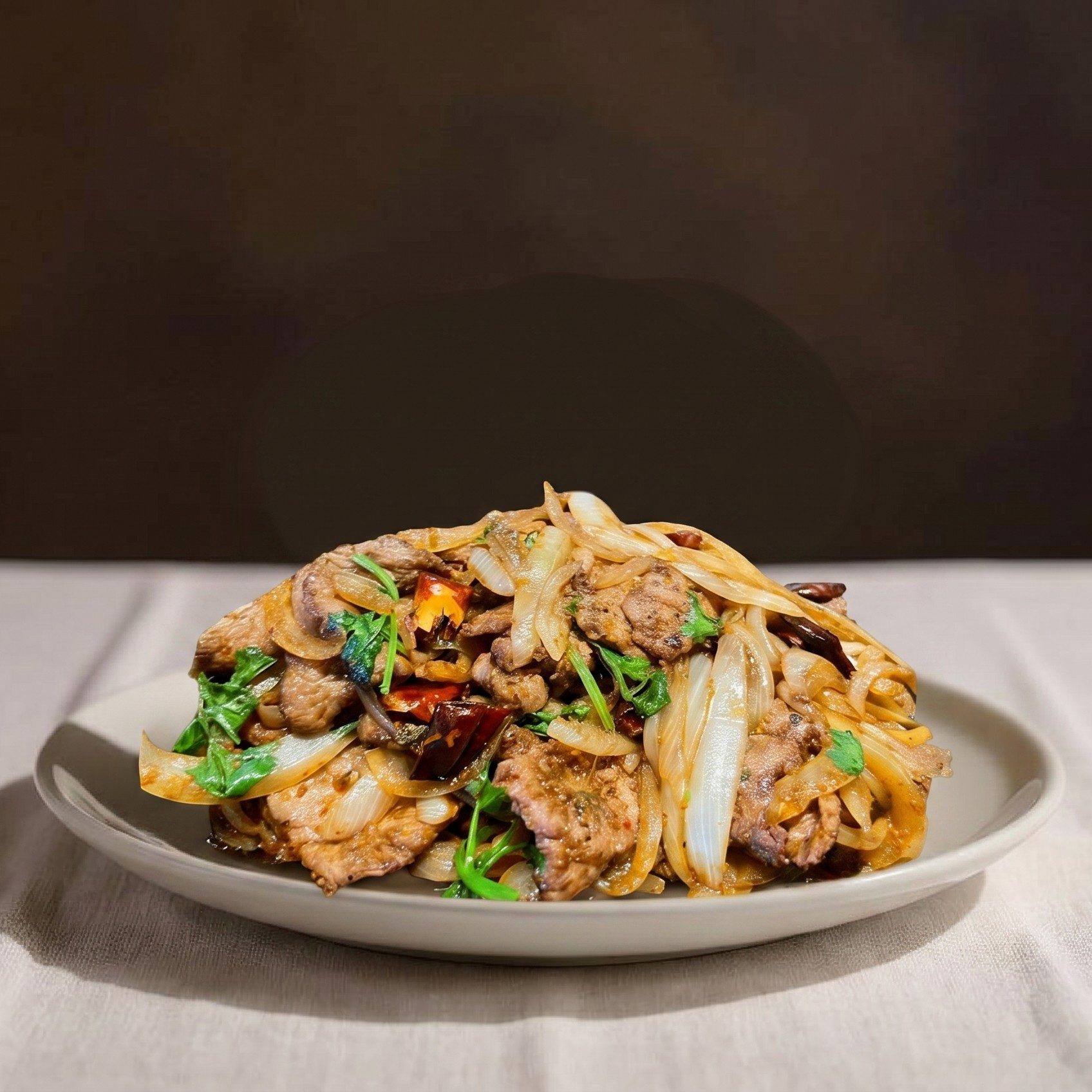 Cumin (Stir-fried with Onion & cilantro) / 孜然洋葱香菜炒肉.