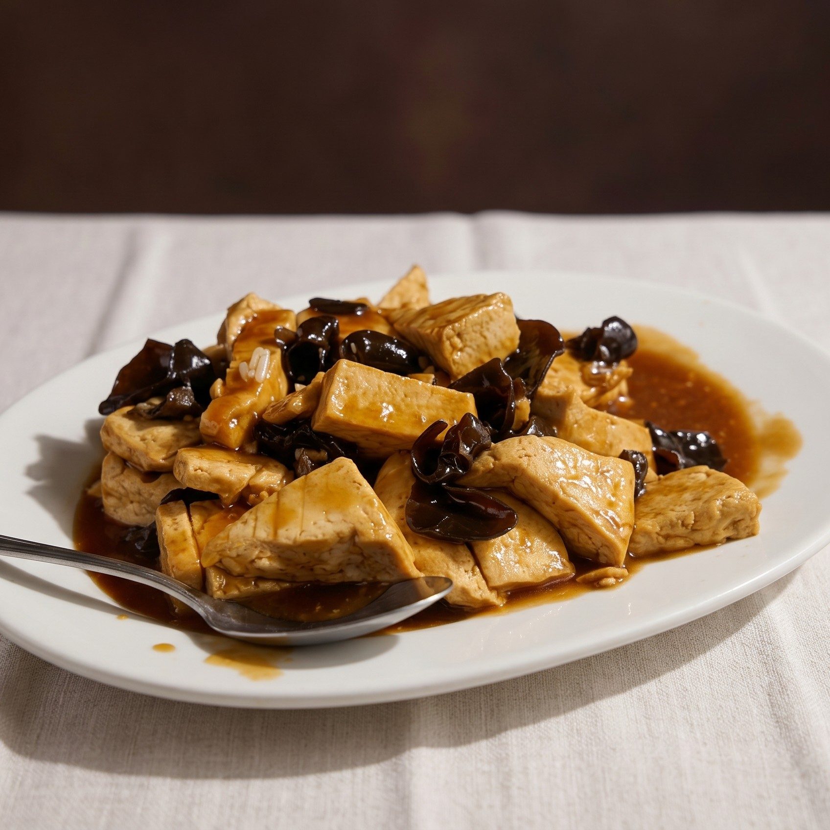 Stir-Fried Tofu in Garlic Sauce / 鱼香豆腐.